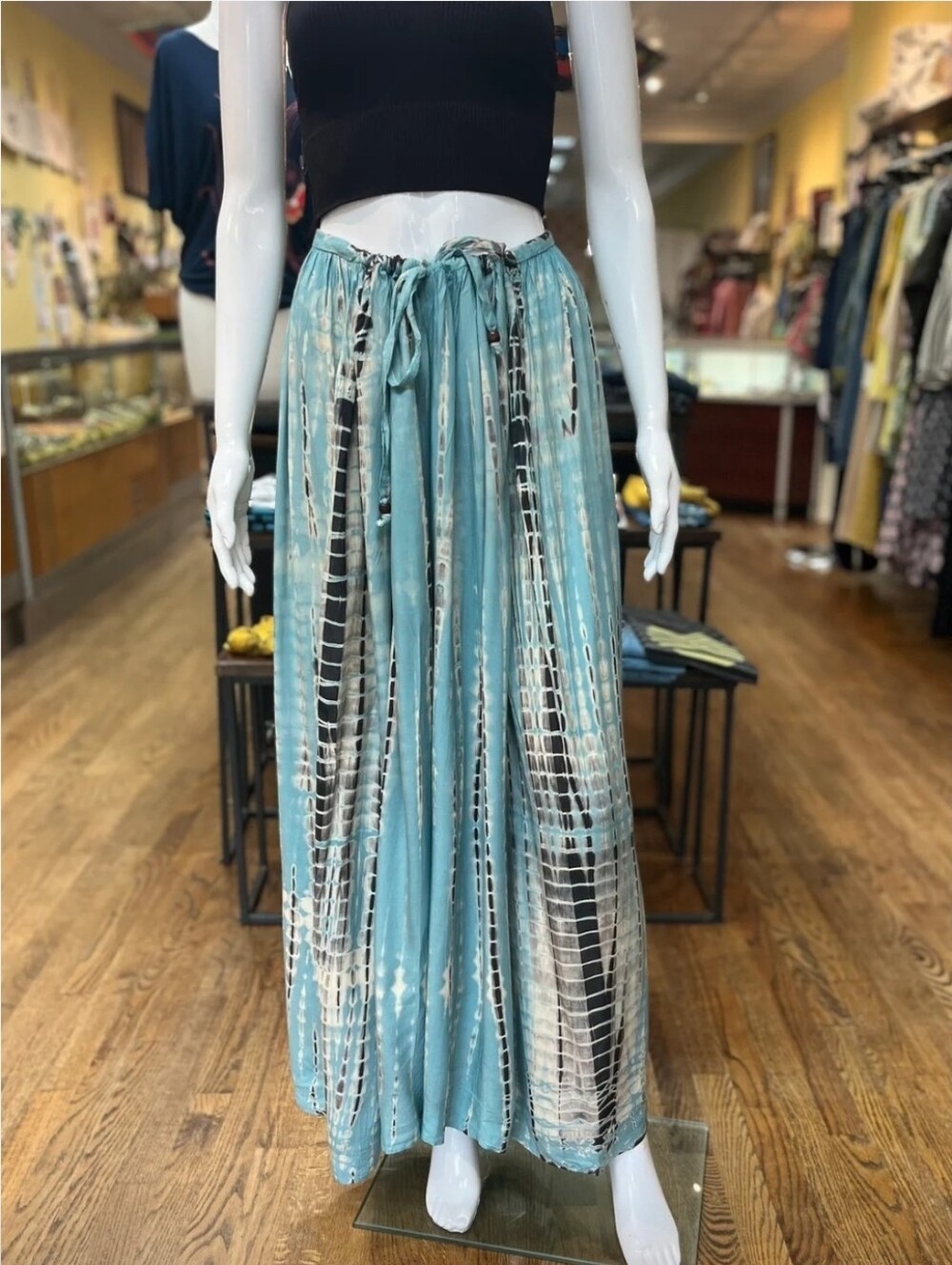 The PAX Pant Women’s Turquoise Tie-Dye Wide Leg with Drawstring Waist